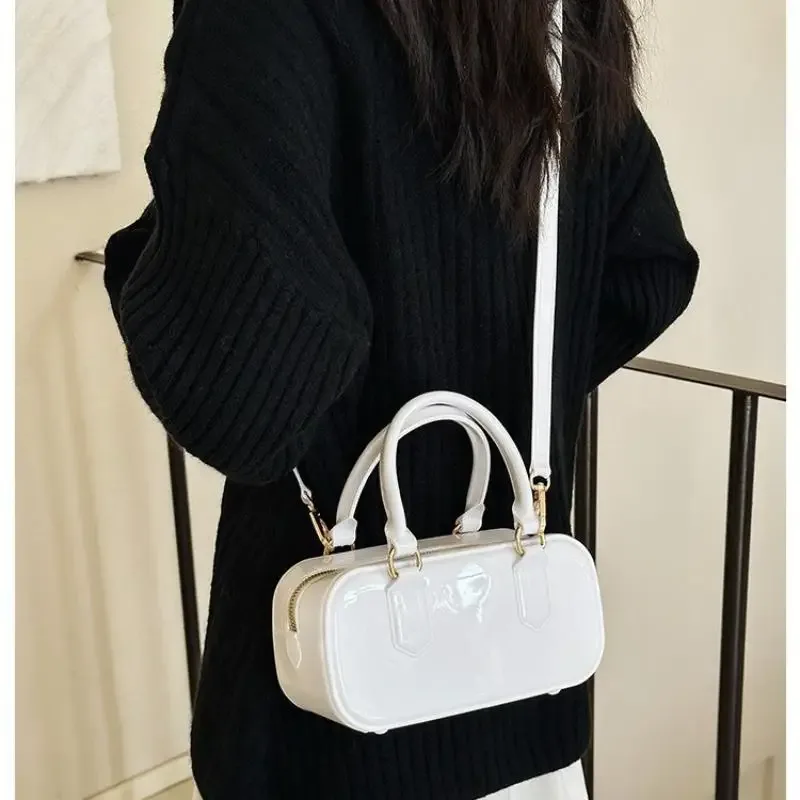sac à main hobos en gelée de couleur unie, sac à bandoulière décontracté résistant à la saleté, sacoche à bandoulière étanche en pvc, sac de rangement de cosmétiques