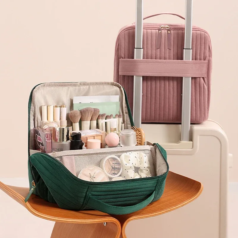 trousse de maquillage en velours tendance, sac de maquillage portable multifonctionnel, trousse cosmétique étanche, organisateur de voyage