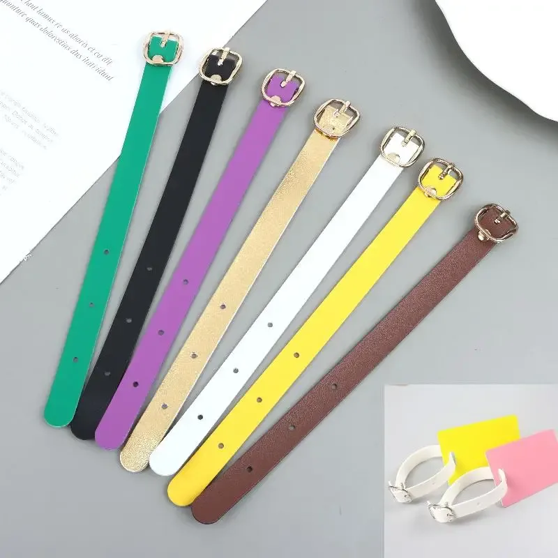 sangles d'étiquettes de bagages en pu résistantes aux rayures, boucles en alliage multicolores pour voyages d'affaires, porte-étiquettes de valise