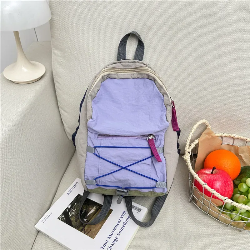 sac à dos décontracté à cordon de serrage, unisexe, léger, pour voyage, sport de plein air, style japonais, mini sac à dos tendance