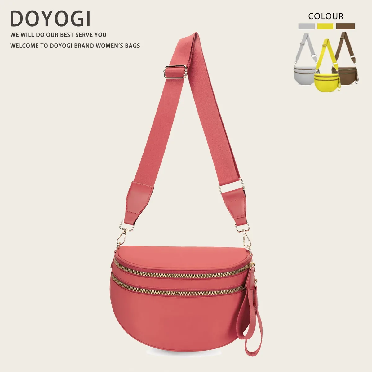 doyogi noir et blanc à carreaux spacieux bum sac sacs à bandoulière pour femmes en nylon essentiels de voyage sac de maman sac à couches pour maman