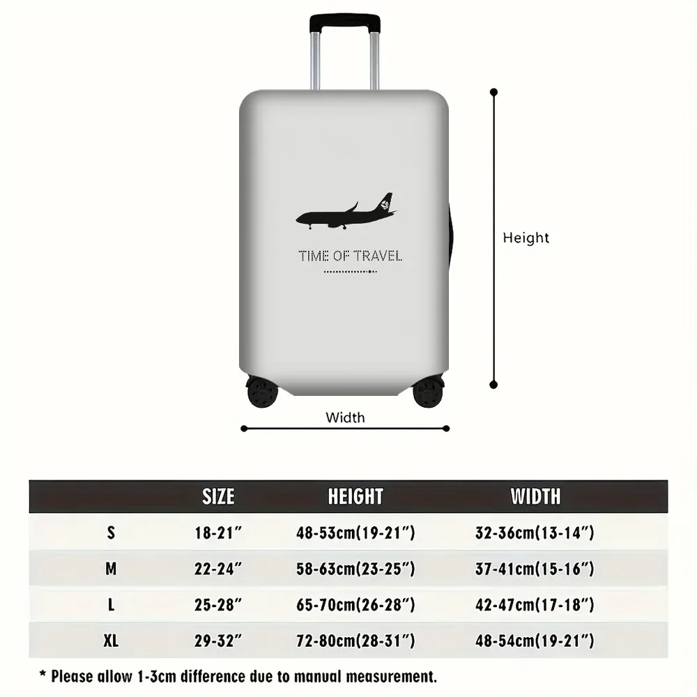 housse valise polyester protection voyage gris bleu noir minimaliste imprimé avion anti poussière élastiques