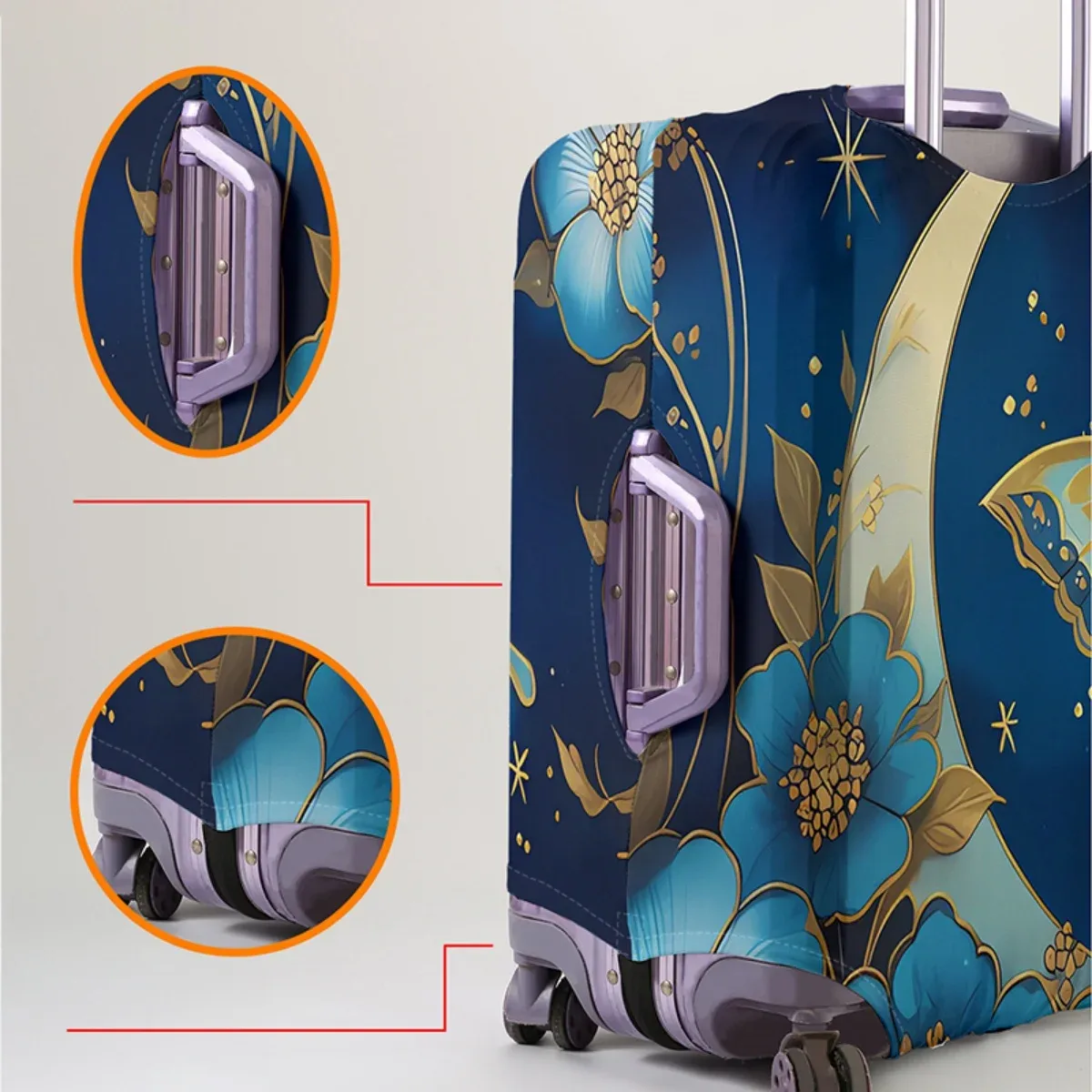 housse de protection pour bagages à motif animal, ensemble adapté aux housses de bagages de 18 à 32 pouces, housse de poignée de valise, accessoires de voyage
