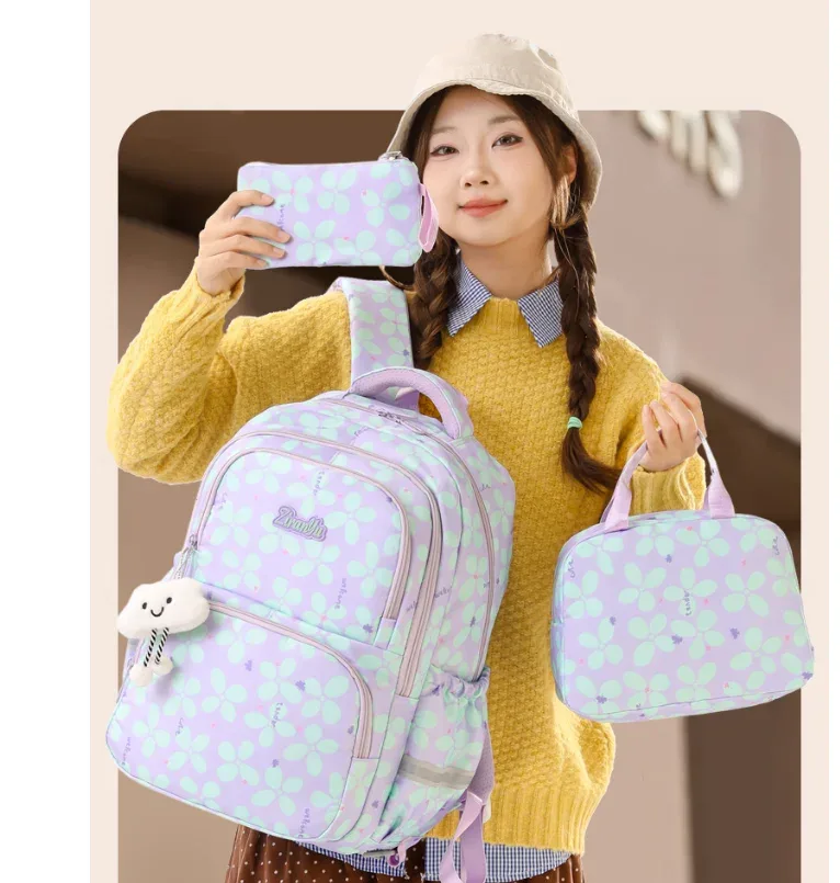 sac dos oxford université patchwork gris fermeture éclair sacs école nylon léger doux taille moyenne primaire collégien voyage