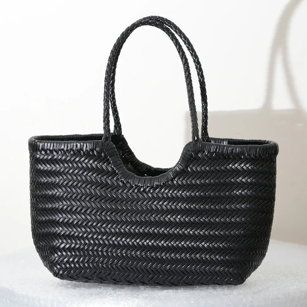 sac à main en cuir véritable pour femmes, grand sac fourre-tout vintage, sac à bandoulière décontracté, sac de shopping en cuir de vache tissé, sac bandoulière pour femmes