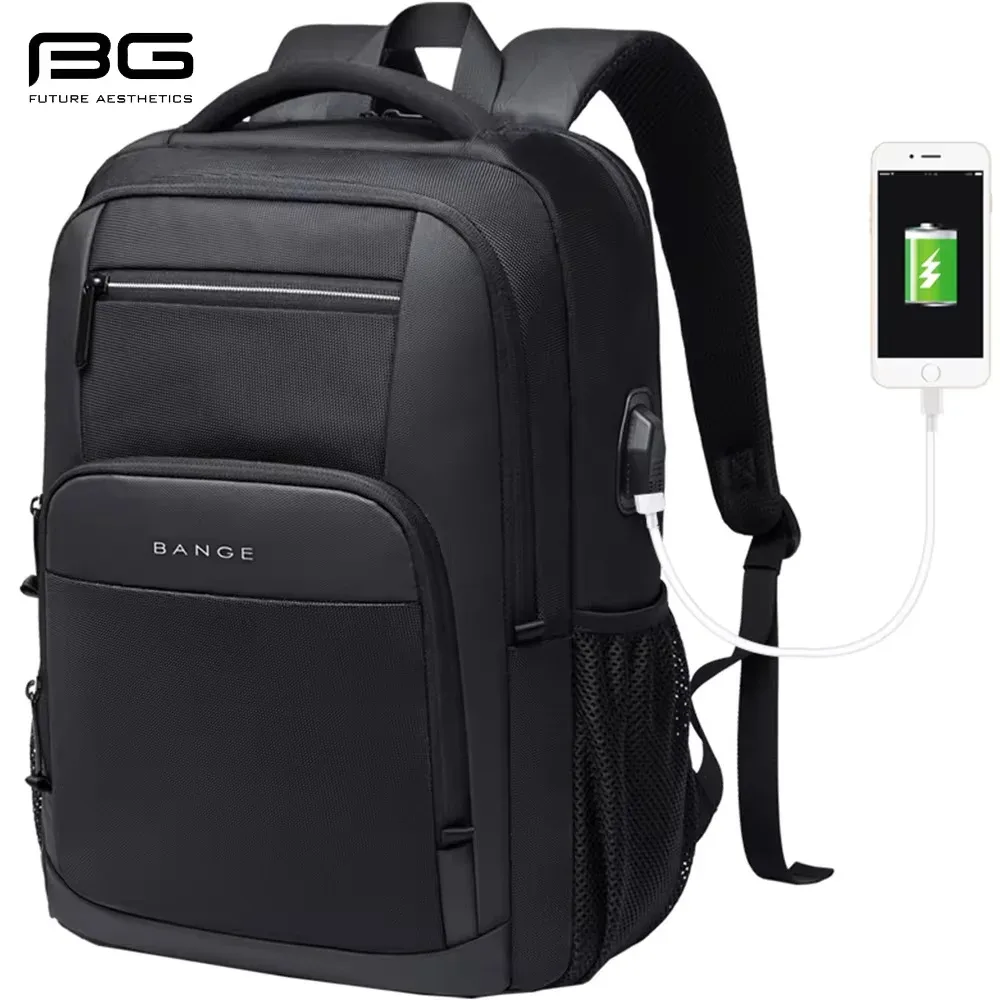 sac dos oxford université noir poches latérales port usb polyester intérieur informatique étanche bandoulière arquée jacquard style décontracté