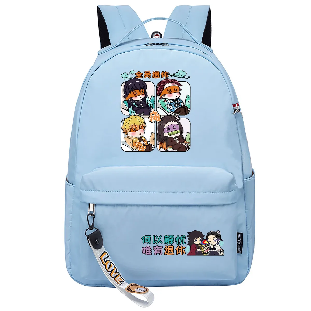sacs d'école anime kanroji mitsuri kawaii, sac à dos de jour de dessin animé pour femmes, sac à dos de voyage rose, petite épaule pour ordinateur portable