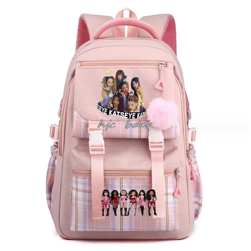 hot katseye drôle impression mochila gir'ls garçon retour à l'école livre sacs, adolescents étudiant sac à dos femmes voyage ordinateur portable sac à dos
