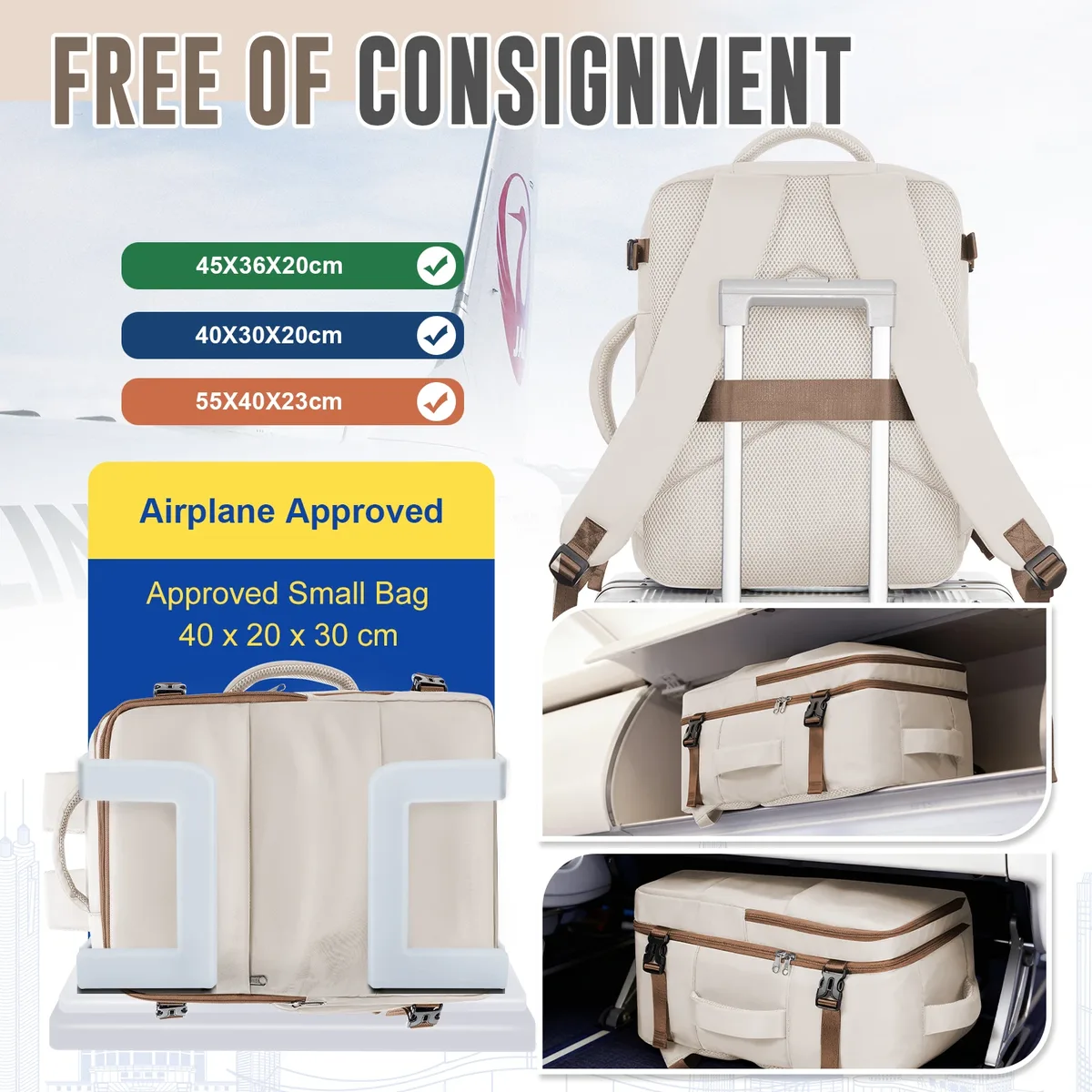 sac à dos de voyage pour cabine d'avion 40x30x20, sac à dos ryanair, bagage à main wizzair, sacs de voyage, sacs sous vide et pompe inclus