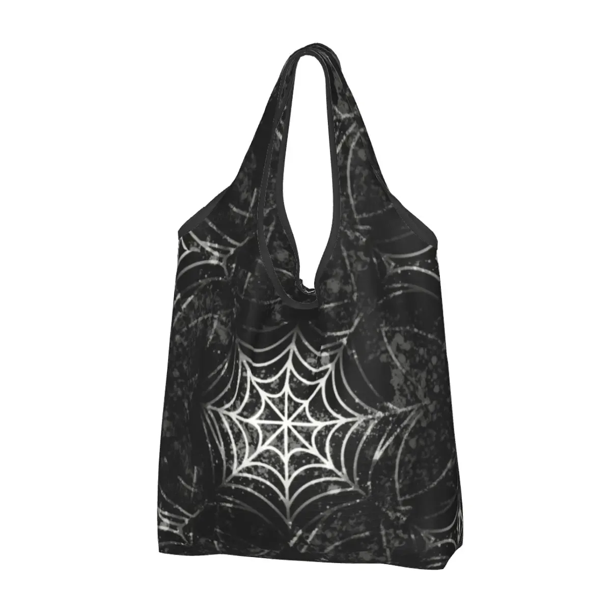 sac à provisions réutilisable personnalisé crow moon pour femme, sac fourre-tout portable, halloween, sorcière effrayant, sacs d'épicerie