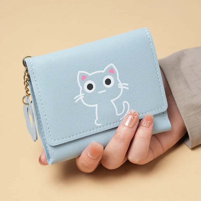 nouveau sac à main de style court femme mode petit étudiant poche sac à main mignon grande capacité multi-carte portefeuille