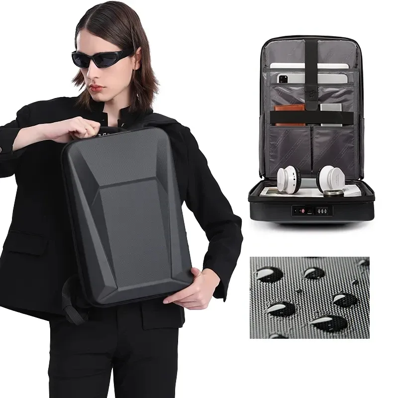 sac dos abc pc polyester antivol étanche portable homme jacquard coussin air black gold silver voyage student business casual