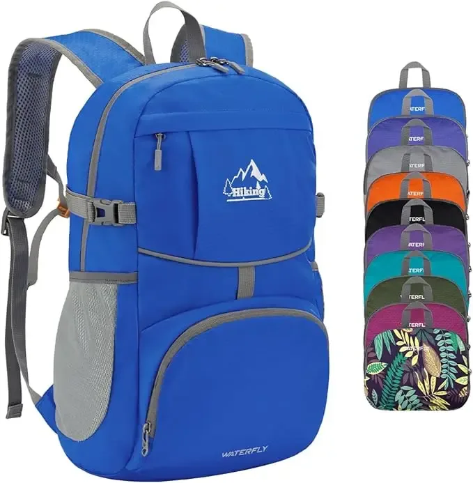 waterfly sac à dos pliable pour randonnée : 25 l, ultra léger, pliable, imperméable, pour voyage en plein air, pour femme et homme