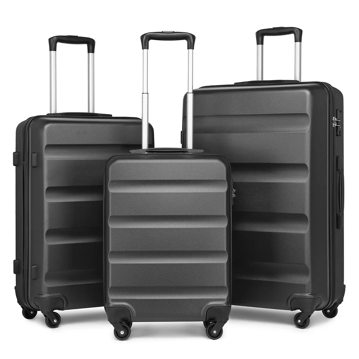 kono ensemble de 3 valises rigides avec serrure tsa et 4 roues multidirectionnelles | ensemble 19/24/28 pouces, valise à roulettes robuste pour voyages professionnels et loisirs