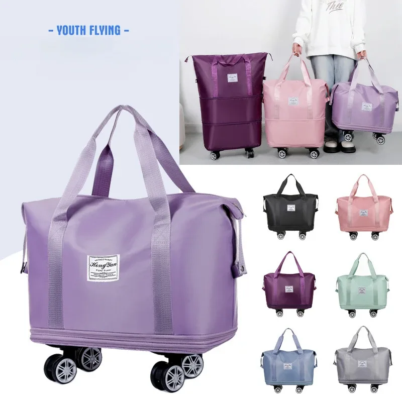 sac voyage bagage roulettes oxford université toupie poignée sup lat front blanche unisexe grande capacité séparation humide sèche
