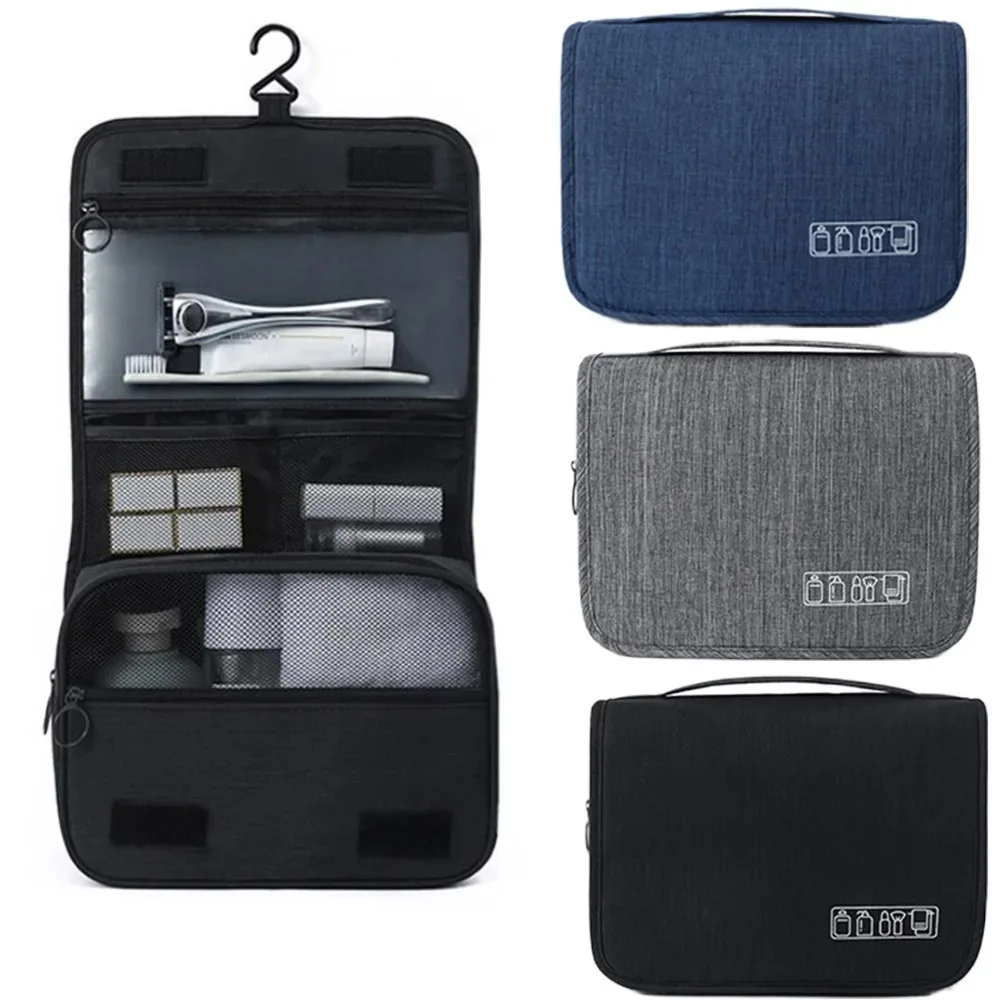 Trousse de Toilette Suspendue en Tissu Oxford, Grande Capacité, Multi-Compartiments, Organisateur de Maquillage, Sac de Rangement de Voyage