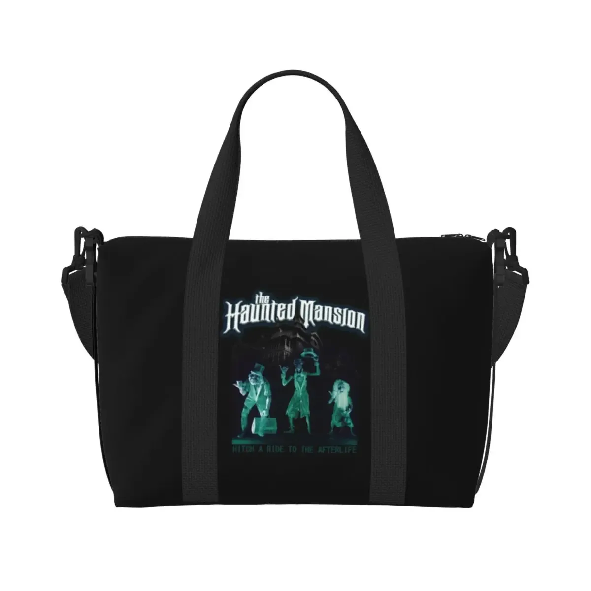 sac fourre-tout personnalisé avec logo de manoir hanté pour femme, sacs de voyage de grande capacité, sacs d'épicerie, halloween grimace mesurosts, salle de sport, plage