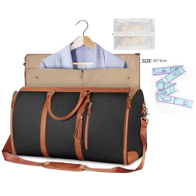 sac de voyage pliable pour femme, pratique, grand sac de voyage en cuir pu, sac de voyage d'affaires pour femme