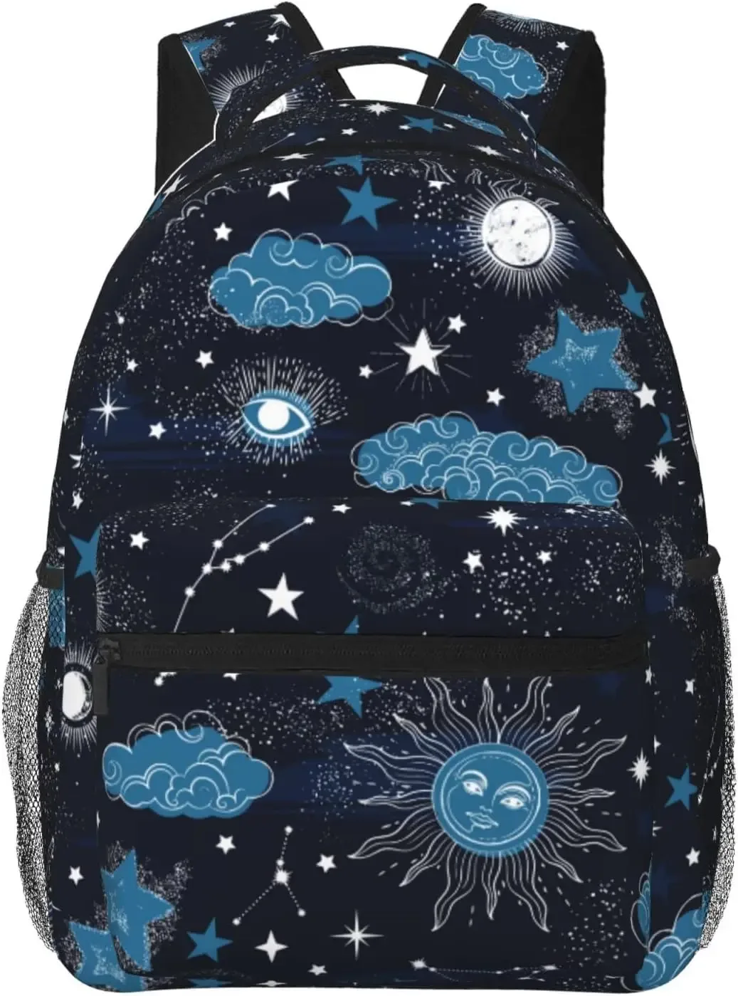 stratravelling-sac à dos léger pour ordinateur portable pour hommes et femmes, sac à dos universitaire, sac à dos décontracté, constellations magiques, soleil, lune, étoile