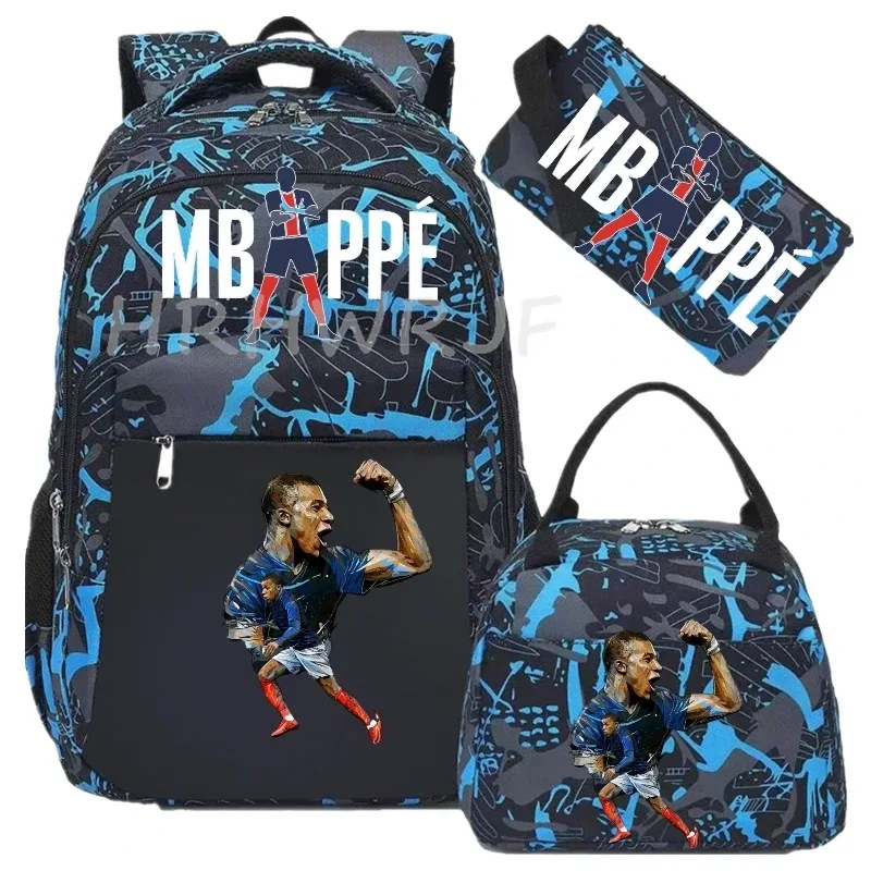sac à dos pour ordinateur portable m-mbappes, pour femmes et hommes, sacs à dos décontractés pour le sport et le football, sac à dos oxford pour femmes, sac d'école pour hommes, sac de voyage, mochilas 3 pièces