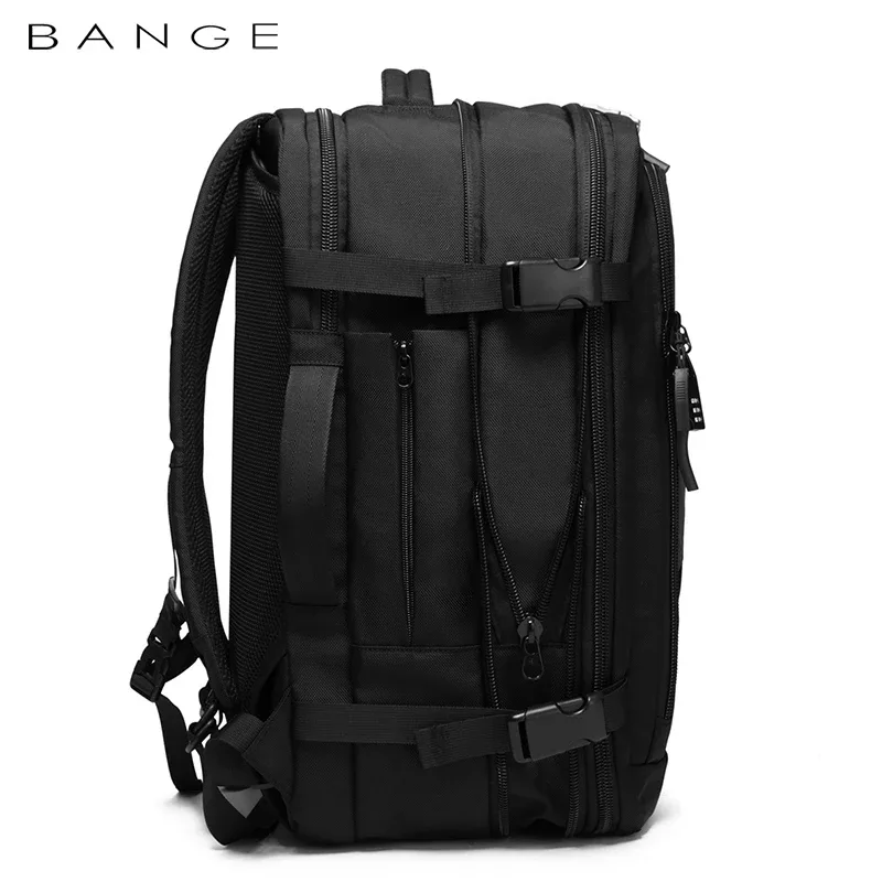 sac dos oxford université polyester noir bandes grises motif lettres grande capacité voyage extensible ceinture coussin air