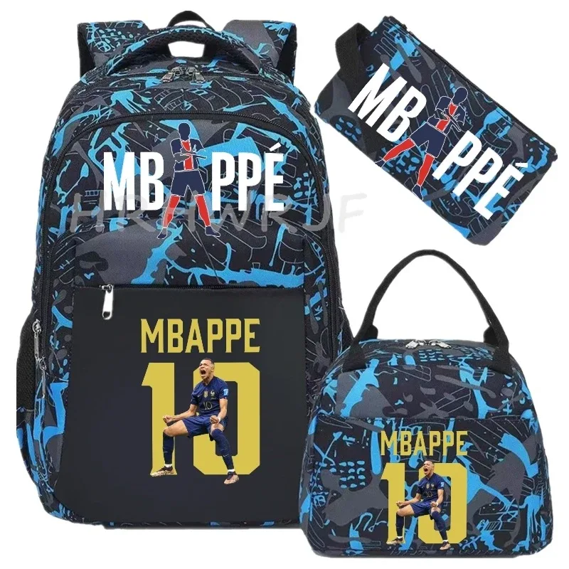 sac à dos pour ordinateur portable m-mbappes, pour femmes et hommes, sacs à dos décontractés pour le sport et le football, sac à dos oxford pour femmes, sac d'école pour hommes, sac de voyage, mochilas 3 pièces