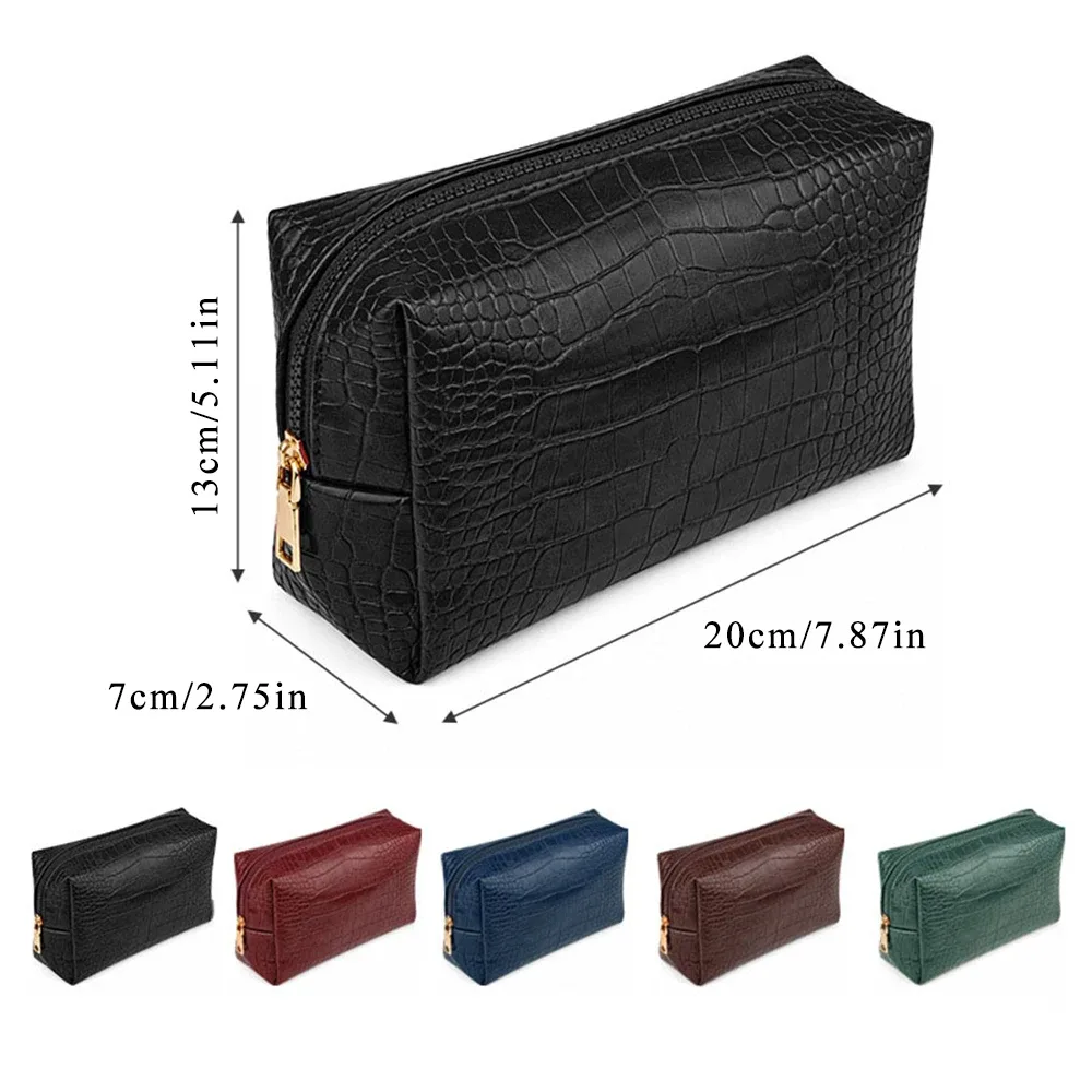 sac de maquillage en pu personnalisé 'motif crocodile', grande capacité, sac à main pour femmes, sac de voyage et de maquillage pour hommes