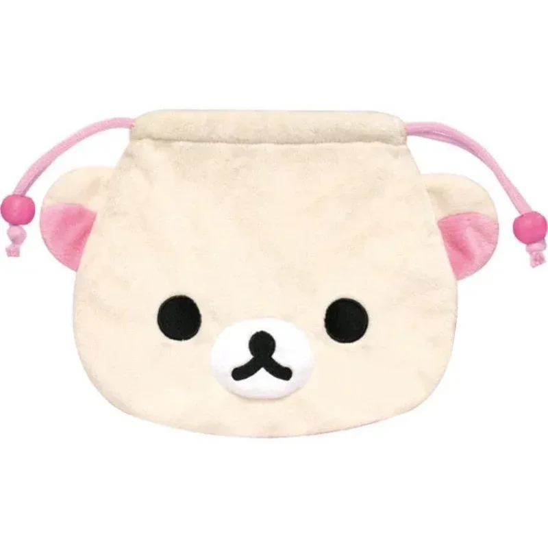 rilakkuma korilakkuma peluche sac à cordon pochette dessin animé ours mignon kawaii rangement organisateur sacs