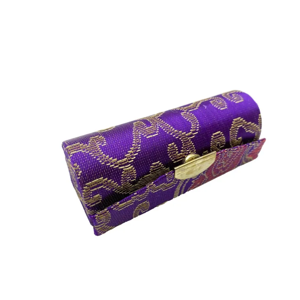 étui à rouge à lèvres en jacquard à fleurs, boîte à bijoux unique, étui de rangement de brillant à lèvres, sacs à cosmétiques avec miroir, boîte de rangement de maquillage pour femmes