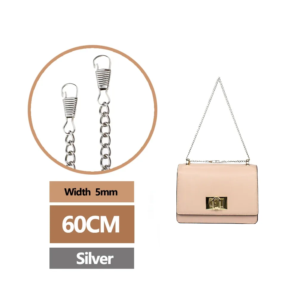 sacs en métal jopurse avec boucles pour femmes, sangle initiée pour sacs, remplacement de sac à bandoulière, accessoires jobag, largeur 5mm, 40 cm, 60 cm, 120cm