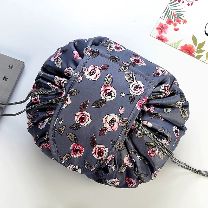 sac à cosmétiques à cordon de serrage pour femmes, sac de rangement de voyage, sac de maquillage, organisateur, pochette de maquillage portable étanche, trousse de toilette et de beauté