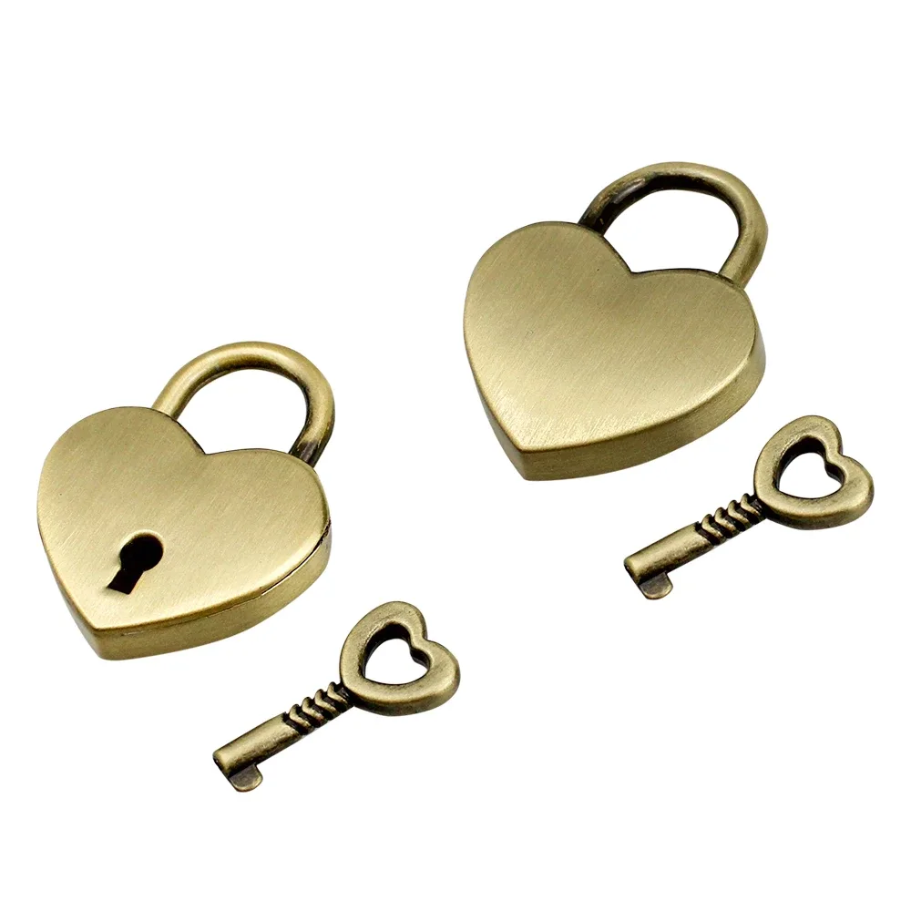 cadenas serrure tsa métal forme cœur poignée circulaire argent doré noir clé correspondante usage voyage stockage