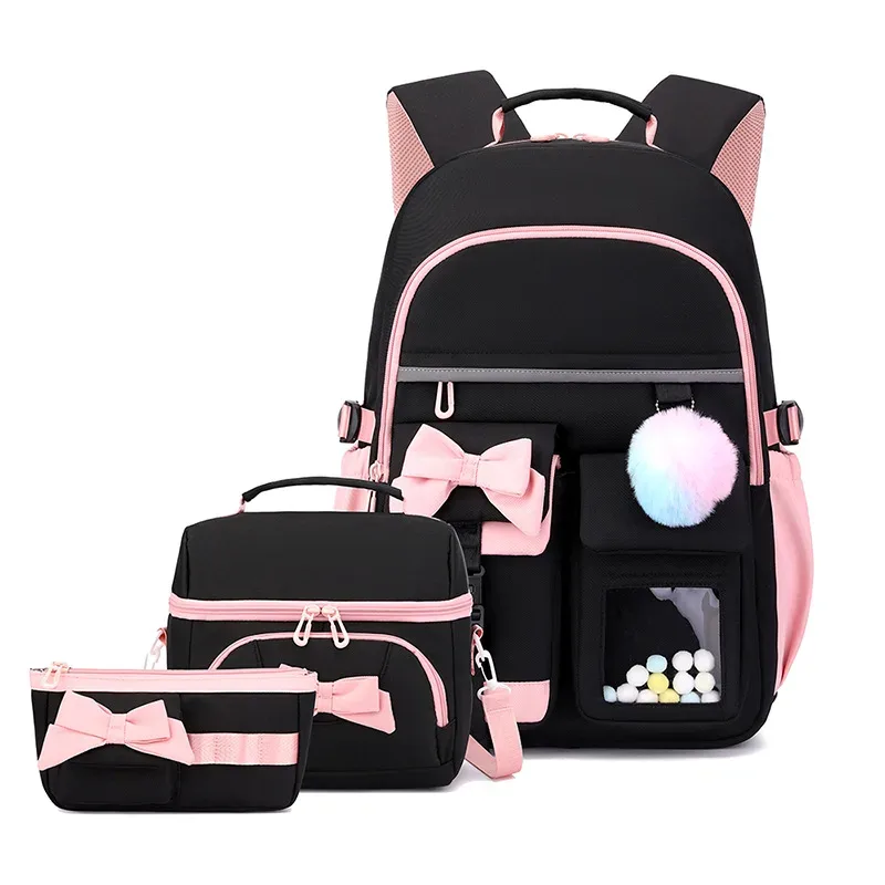 ensemble de 3 sacs à dos pour écolières, sac à déjeuner, trousse à crayons, sacs d'école pour filles adolescentes, sacs de voyage pour livres
