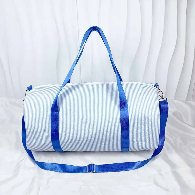 sac polochon personnalisé pour bébé, sac de voyage monogramme seersucker, sac de danse pour enfants, sac à langer pour tout-petits, cadeaux pour enfants, sac de week-end