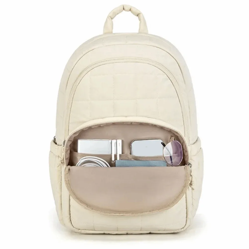 Sac à dos de voyage créatif, tendance, matelassé à carreaux, sacs d'école pour étudiants, couleur unie, imperméable, sac à dos pour étudiants universitaires