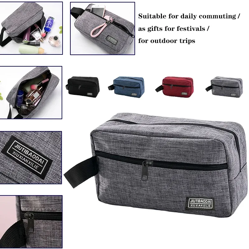 trousse de toilette suspendue de grande capacité, sac à cosmétiques de voyage portable étanche gris pour hommes et femmes, organisateur de rangement de salle de bain