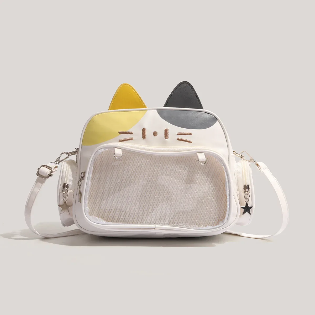 sac à dos multi-couches grande capacité pour les élèves du primaire, au design esthétique et attrayant, avec un motif de chat mignon, sac bandoulière.