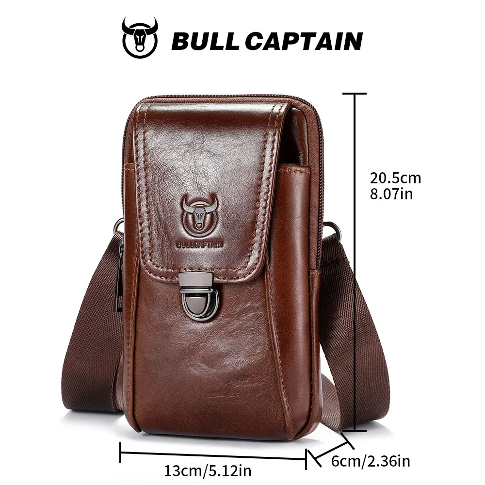 bullcaptain sac banane vintage en cuir véritable pour hommes, sac de voyage, sac banane à la ceinture, sac à bandoulière, pochette pour téléphone portable