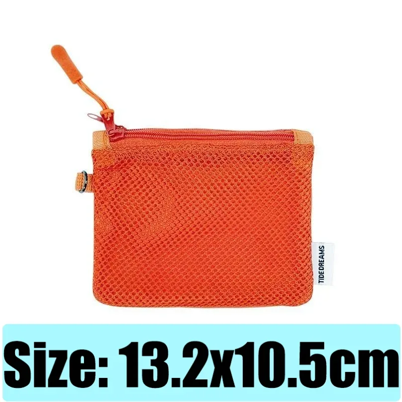 sac de rangement en maille respirante à double couche, pochette à fermeture éclair portable pour cosmétiques et maquillage, organisateur de toilette de voyage, pochette de rangement pour papeterie