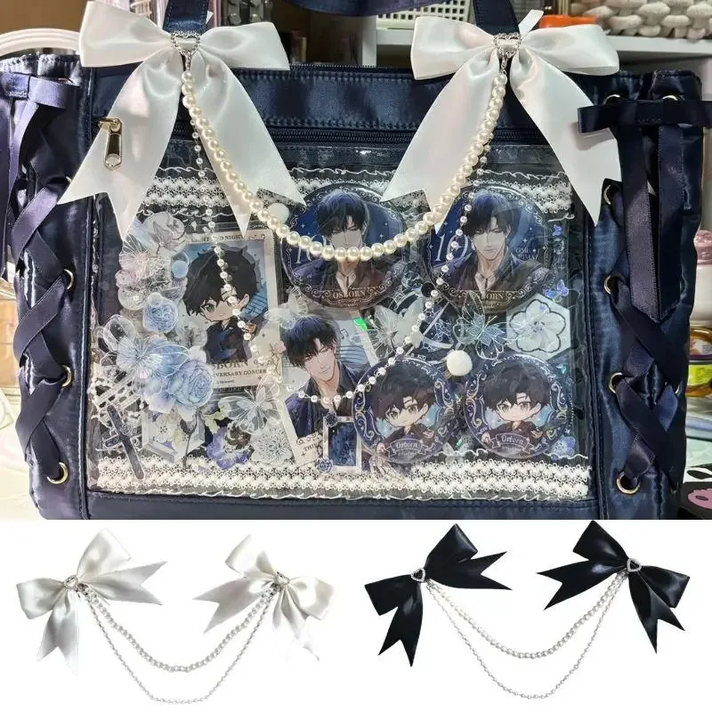 Pendentif Lolita Nœud Perle Itabag – Breloque de Sac DIY Durable et Exquise, Style Kawaii Mignon pour Bagages, Sac à Dos et Usage Quotidien
