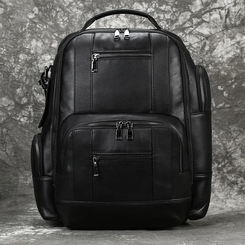 luufan vintage en cuir véritable homme voyage sac à dos fit 15 "ordinateur portable sac à dos en cuir véritable sac d'école grand voyage sac à dos pour homme