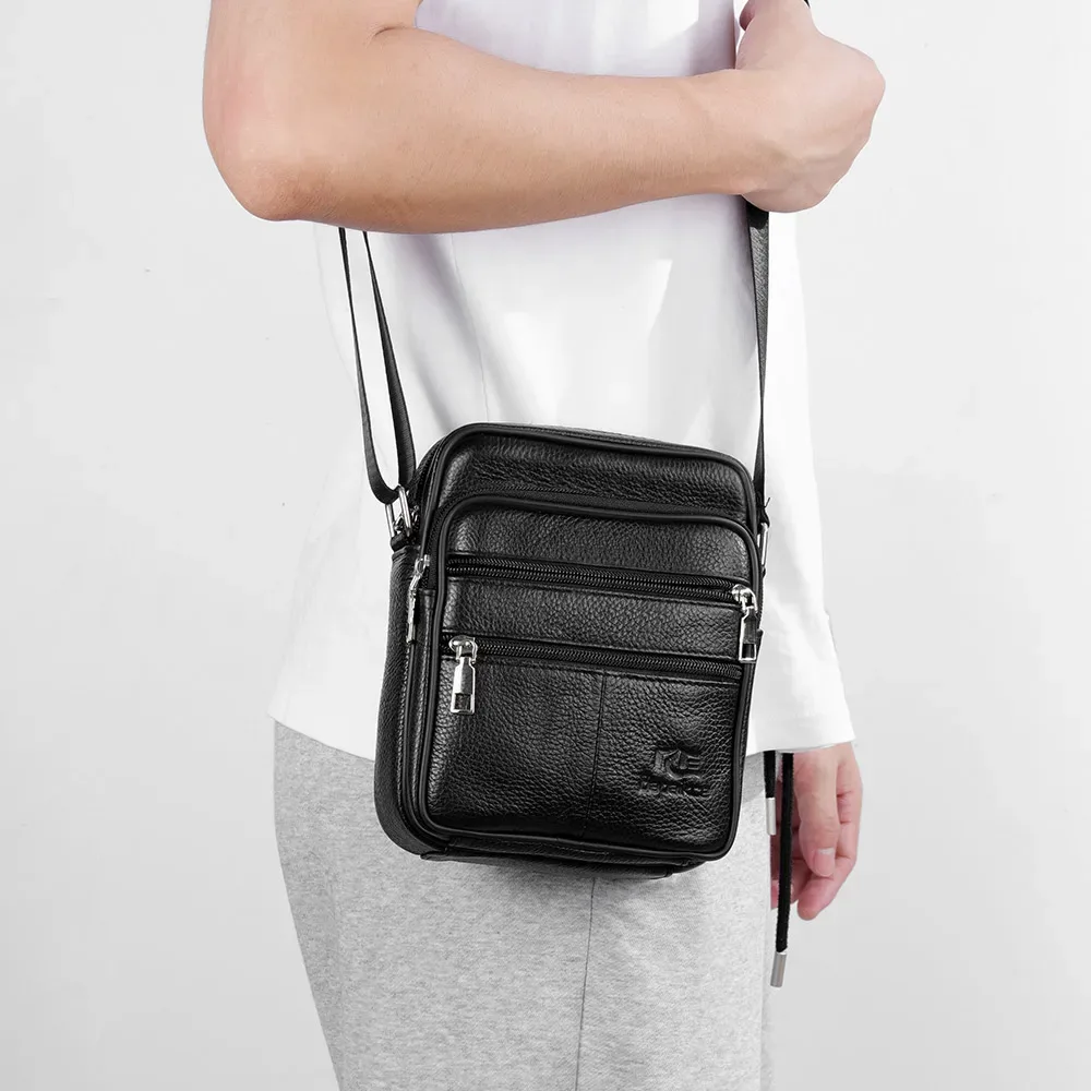 sac à bandoulière pour hommes, sacoche d'affaires décontractée vintage, sac à bandoulière de voyage en cuir de haute qualité pour hommes