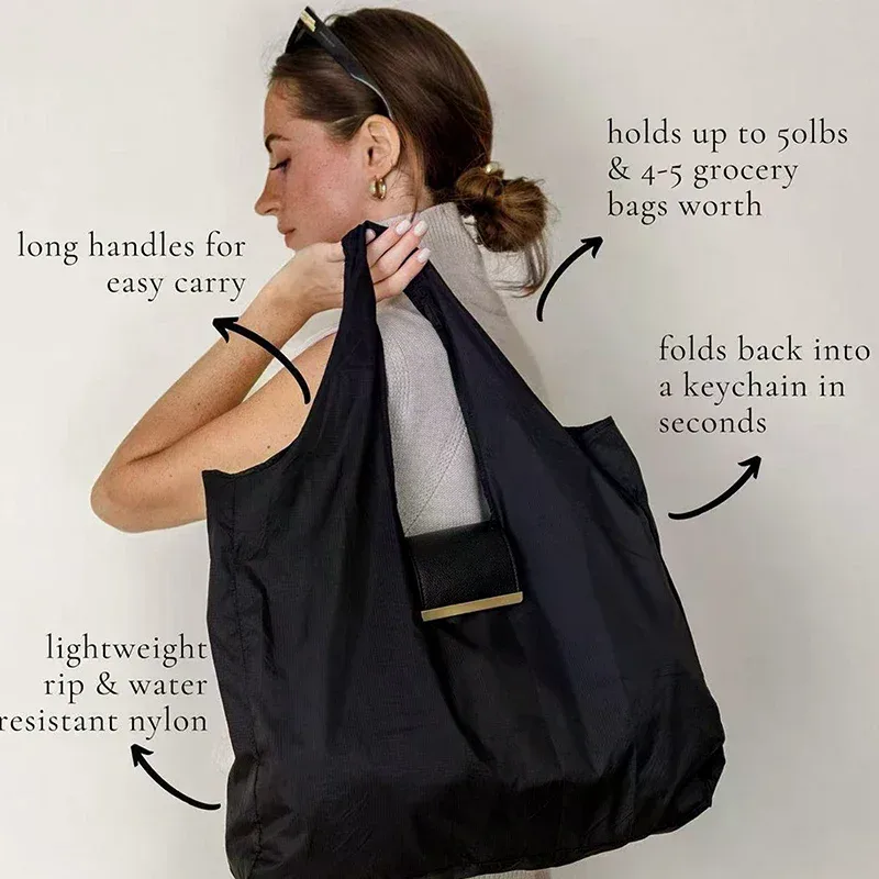 sac de rangement élégant pour accessoires et porte-clés de voyage, sac de courses pratique et écologique de grande capacité