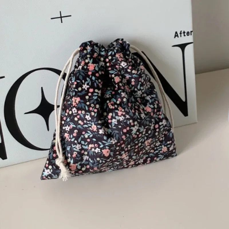 petit porte-monnaie cosmétique en velours côtelé pour femme, sac de rangement à cordon de proximité, fourre-tout à bijoux, sacs d'emballage en poudre, rouge à lèvres mignon