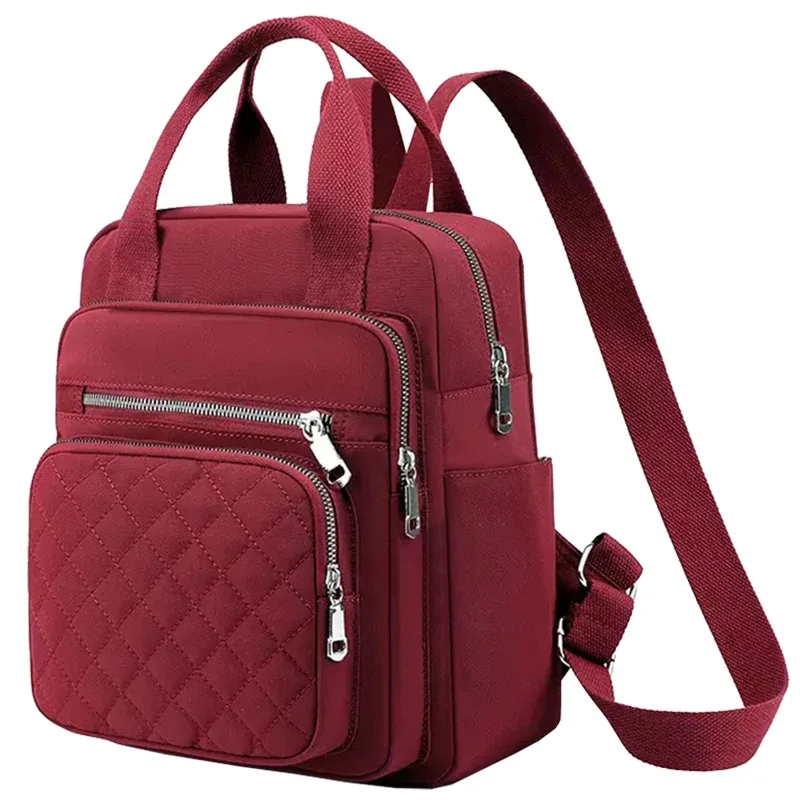sac à dos matelassé polyvalent pour femme, design compact et tendance, multi-compartiments pratiques pour les courts séjours du week-end