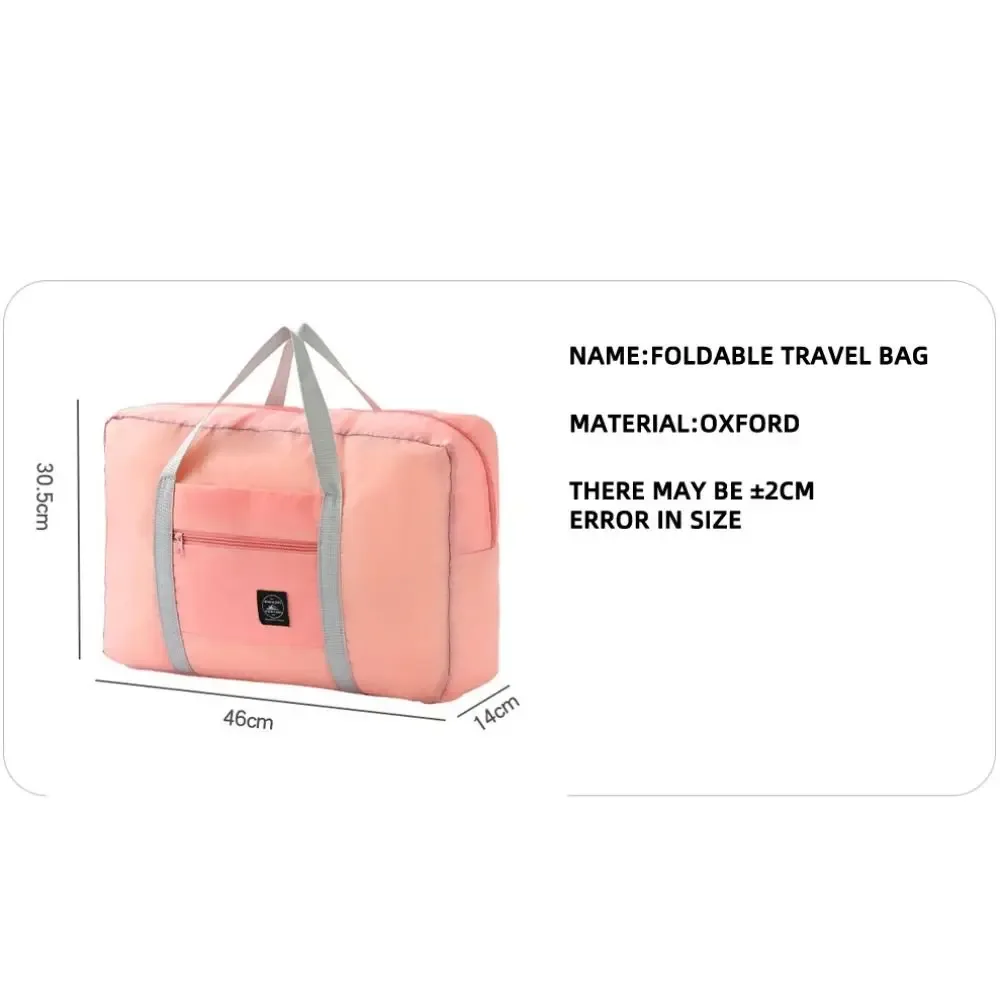 sac à main de voyage en polyester durable, couleur unie, étanche, bagage à main, sac à bandoulière pliable de grande capacité, sac de sport pour femmes et hommes