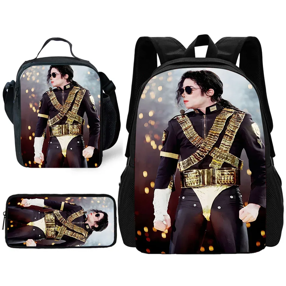 sac à dos pour enfants, chanteurs populaires, michaels jackson, avec sacs à déjeuner, sacs à crayons, sacs d'école pour garçons et filles, meilleur cadeau