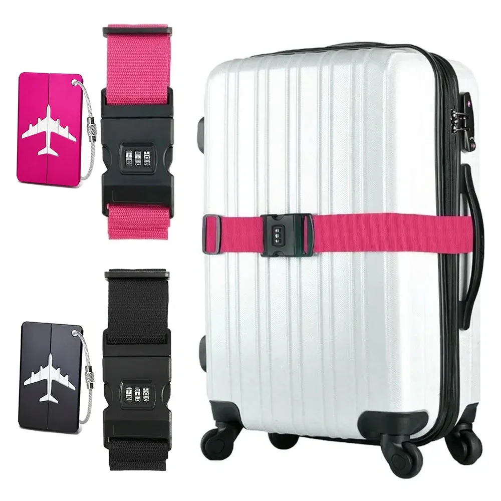ceinture sécurité bagages nylon cadenas combiné multicouche élastique solide protection voyage bleu rose arc-en-ciel noir