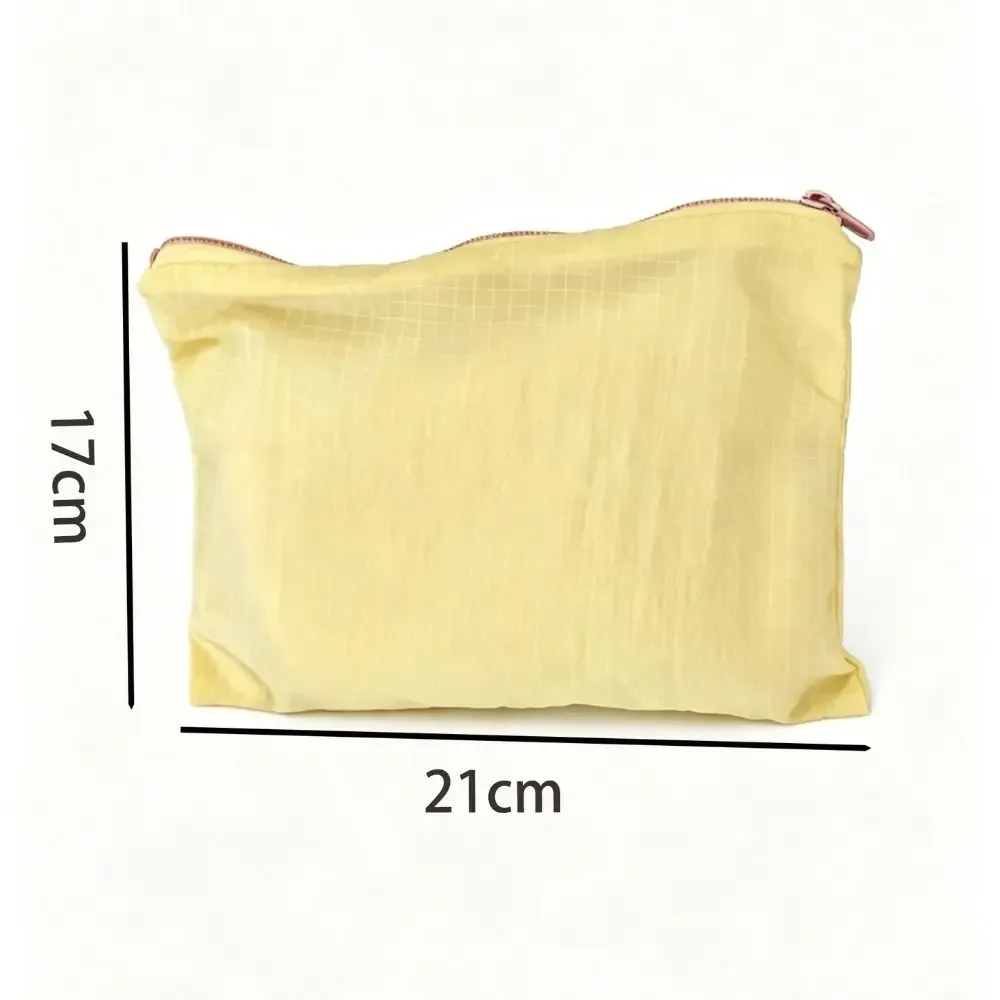 grande trousse de maquillage en nylon avec fermeture éclair, motif à carreaux, design organisateur, pochette de rangement pour cosmétiques.