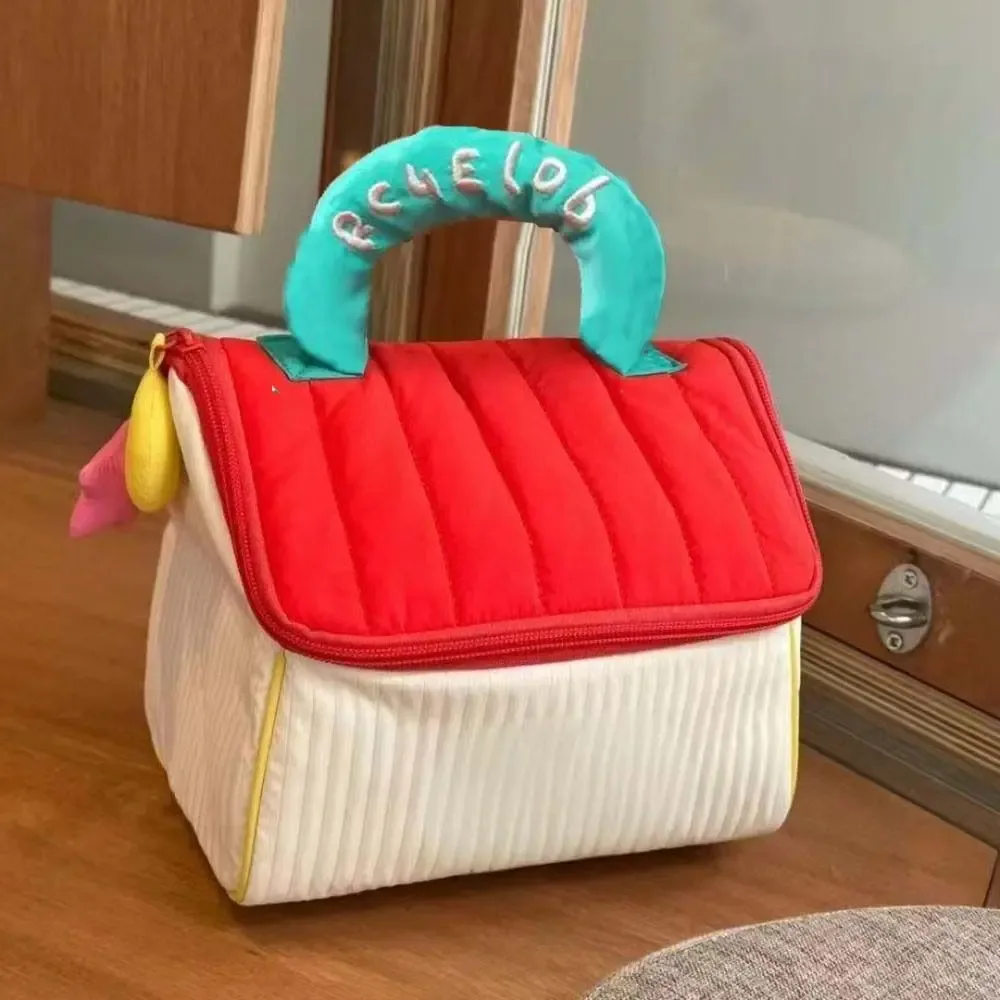 grande capacité, jolie trousse de maquillage en forme de cabane, étui à cosmétiques kawaii portable, sac de rangement carré à fermeture éclair pour voyage.